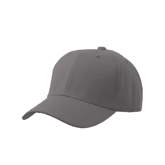 Grey Plain Curved Baseball Cap