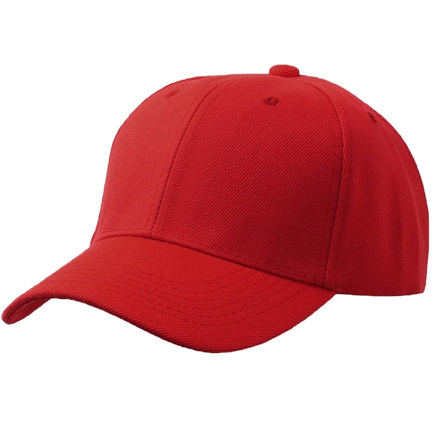Red Plain Curved Baseball Cap